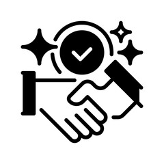 Poster - Handshake Deal line icon. linear style sign for mobile concept and web design. Outline vector icon. Symbol, logo illustration. Vector graphic