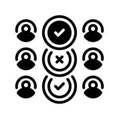 Poster - Group Voting line icon. linear style sign for mobile concept and web design. Outline vector icon. Symbol, logo illustration. Vector graphic