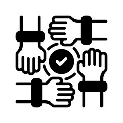 Poster - Collaboration line icon. linear style sign for mobile concept and web design. Outline vector icon. Symbol, logo illustration. Vector graphic