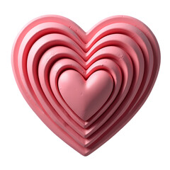 Poster - A pink heart with concentric heart shapes inside of itself isolated on transparent background