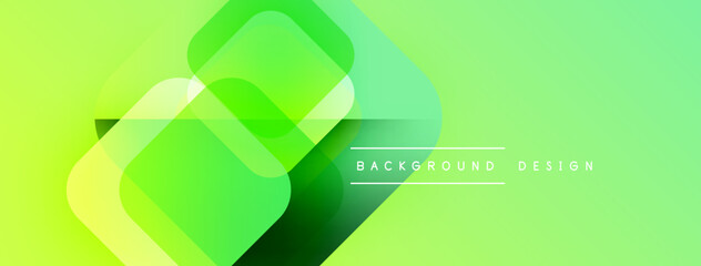 Poster - Abstract green gradient shapes overlap. Modern design elements create dynamic visual texture. Light background enhances vibrancy.