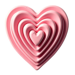 Poster - A layered pink heart shape close up isolated on transparent background