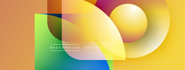Aufkleber - Abstract colorful shapes overlap. Gradient hues create dynamic visual effect. Modern design suitable for backgrounds, presentations.