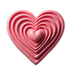 Poster - Pink heart with concentric layers isolated on transparent background
