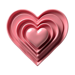 Poster - A layered pink heart design on a black isolated background isolated on transparent background