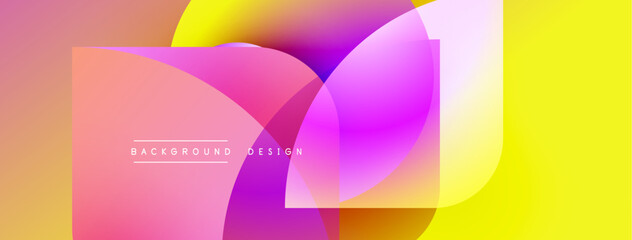 Poster - Abstract colorful shapes overlap. Gradient hues blend, creating dynamic visual effect. Modern design element for backgrounds.