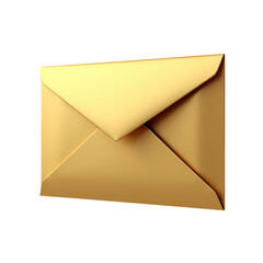 Poster - A golden envelope isolated close up isolated on transparent background