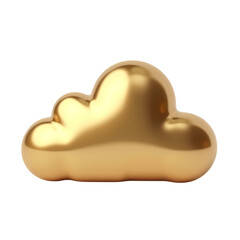 Poster - A shiny gold cloud isolated on a black background view isolated on transparent background