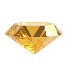 Poster - Close up view of a yellow diamond art isolated on transparent background