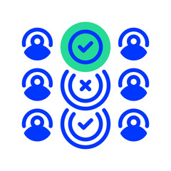 Poster - Group Voting line icon. linear style sign for mobile concept and web design. Outline vector icon. Symbol, logo illustration. Vector graphic