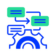 Poster - Team Workflow line icon. linear style sign for mobile concept and web design. Outline vector icon. Symbol, logo illustration. Vector graphic