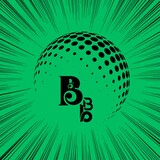 b logo design speed lines isolated green screen.