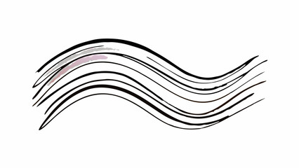 Aufkleber - Abstract flowing lines illustration with a wave like pattern and simple black and white design created with generated ai