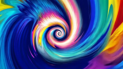 Poster - This abstract artwork showcases a vibrant spiral design with bright colors, creating a dynamic and captivating visual experience.