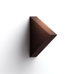 Poster - Brown Geometric Shape Casting Shadow on White Background