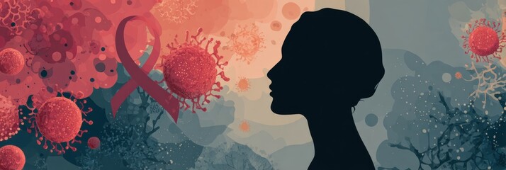 Aufkleber - Visual Representation of Tumor Types and Associated Risk Factors Highlighting Cancer Awareness and Prevention Strategies