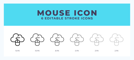 Aufkleber - Mouse icon. Editable stroke line icon vector illustration.