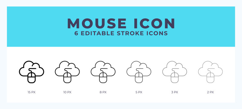 Mouse icon. Editable stroke line icon vector illustration.