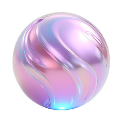 Aufkleber - Iridescent sphere with swirling design black background isolated on transparent background