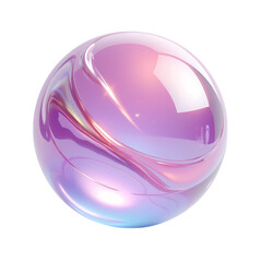 Aufkleber - Iridescent sphere with swirling colors black background isolated on transparent background