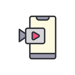 Poster - Smartphone Filming Icon Depicts Mobile Video Recording Concept