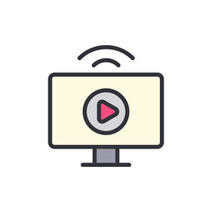 Leinwandbilder - Digital Entertainment On Demand Symbol On Electronic Device Display