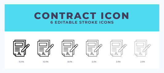 Fototapete - Contract icon. Regular line. Thin line. Bold line. Vector illustration.