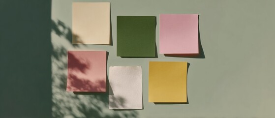 Poster - Minimalist Transparent Sticky Notes with Smooth Paper Texture and Adhesive Edge on Clean Background for Modern Workspace Organization and Branding