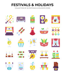 Naklejka na meble Festivals & Holidays. Collection of 25 Fun Icons