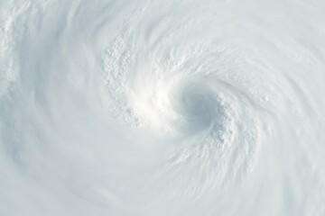Poster - Satellite View of Massive Hurricane with Clear Eye Formation Over Ocean - Climate Research, Weather Monitoring, and Natural Disaster Preparedness Technology