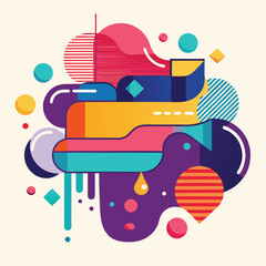 Poster - Abstract vector banners. Geometric liquid forms. Vector set of abstract creative backgrounds in minimal trendy style with copy space for text 