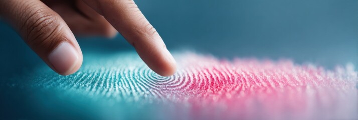 Poster - Biometric fingerprint scanning with digital verification data, showcasing secure tamper-proof access control in modern tech and business environments