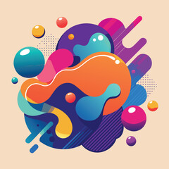 Poster - Abstract vector banners. Geometric liquid forms. Vector set of abstract creative backgrounds in minimal trendy style with copy space for text 
