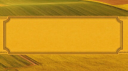 Poster - Elegant Diploma Frame with Ornamental Border on Vibrant Agricultural Landscape Background for Premium Certificate Design and Luxury Recognition