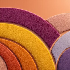 Poster - Modern Bold Graphic Design of Abstract Circular Forms with Matte Textures and Vibrant Triadic Palette for Creative Branding and Marketing