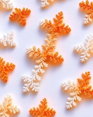Poster - Abstract Fractal Orange and White Pattern Background