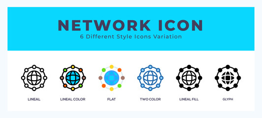 Fototapete - Network icon vector design illustration in trendy style
