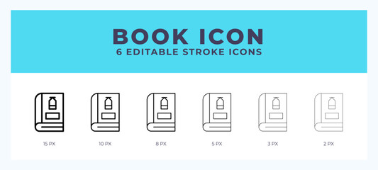 Fototapete - Book line icon vector illustration in trendy style.