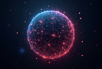 Wall Mural - Pulsating Polygonal Sphere with Coded Lights