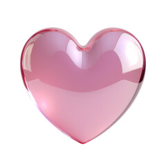 Poster - A shiny pink heart shape object on a black background isolated on transparent background