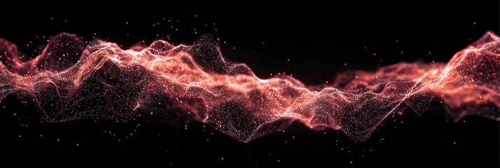 Poster - Red and Black Electric Wave Crashing Into Blank Space Showcasing Dynamic Energy and Movement