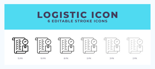 Fototapete - Logistics icon. Regular line. Thin line. Bold line. Vector illustration.