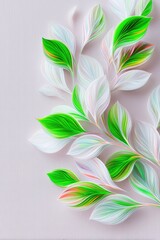 Poster - Abstract Pattern of Paper Leaves in Ecru and Muted Green