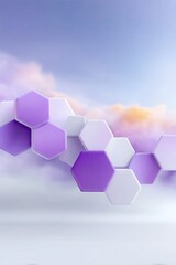 Poster - Abstract Purple and White Hexagon Pattern Background