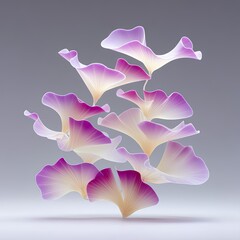 Poster - Abstract Purple Pink and White Flower Petals Cluster