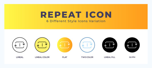 Fototapete - Repeat icon. high quality icon symbol for web design