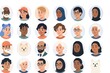 © Art by Mim - Set of Diverse Human and Animal Avatar Icons