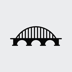 Aufkleber - Black bridge icon on white background illustrating engineering infrastructure and transportation for conceptual design