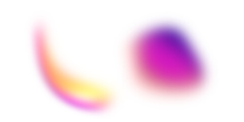 Wall Mural - Set of purple orange blue gradient background shape isolated on white