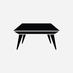 Aufkleber - Minimalist black table icon on white background modern furniture design flat vector illustration for interior decoration or graphic design projects